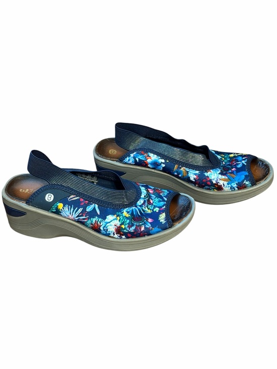 Zebs Shoes - Zebs Blue Multicolor Floral Peep Toe Sandals Size 7.5